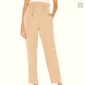 NEW L'Academie Revolve Josephe High Waist Wide Leg Pinstripe Pants Sz Med NWOT
